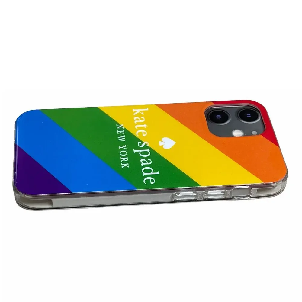 Kate Spade iphone 12 MINI phone case Rainbow multicolor new